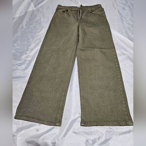 LOFT Army Green Wide Leg Size 8 Jeans